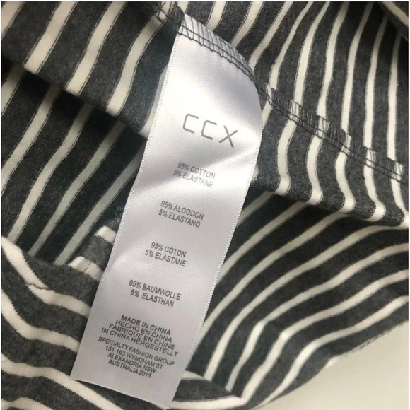 New CCX City Chic Relaxed High Low Striped print short sleeve shirt basic tee - Picture 11 of 13